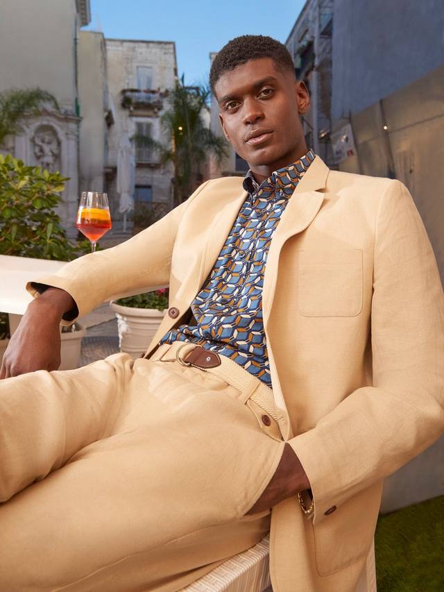 

Льняной и хлопковый блейзер Ben Sherman, Stone