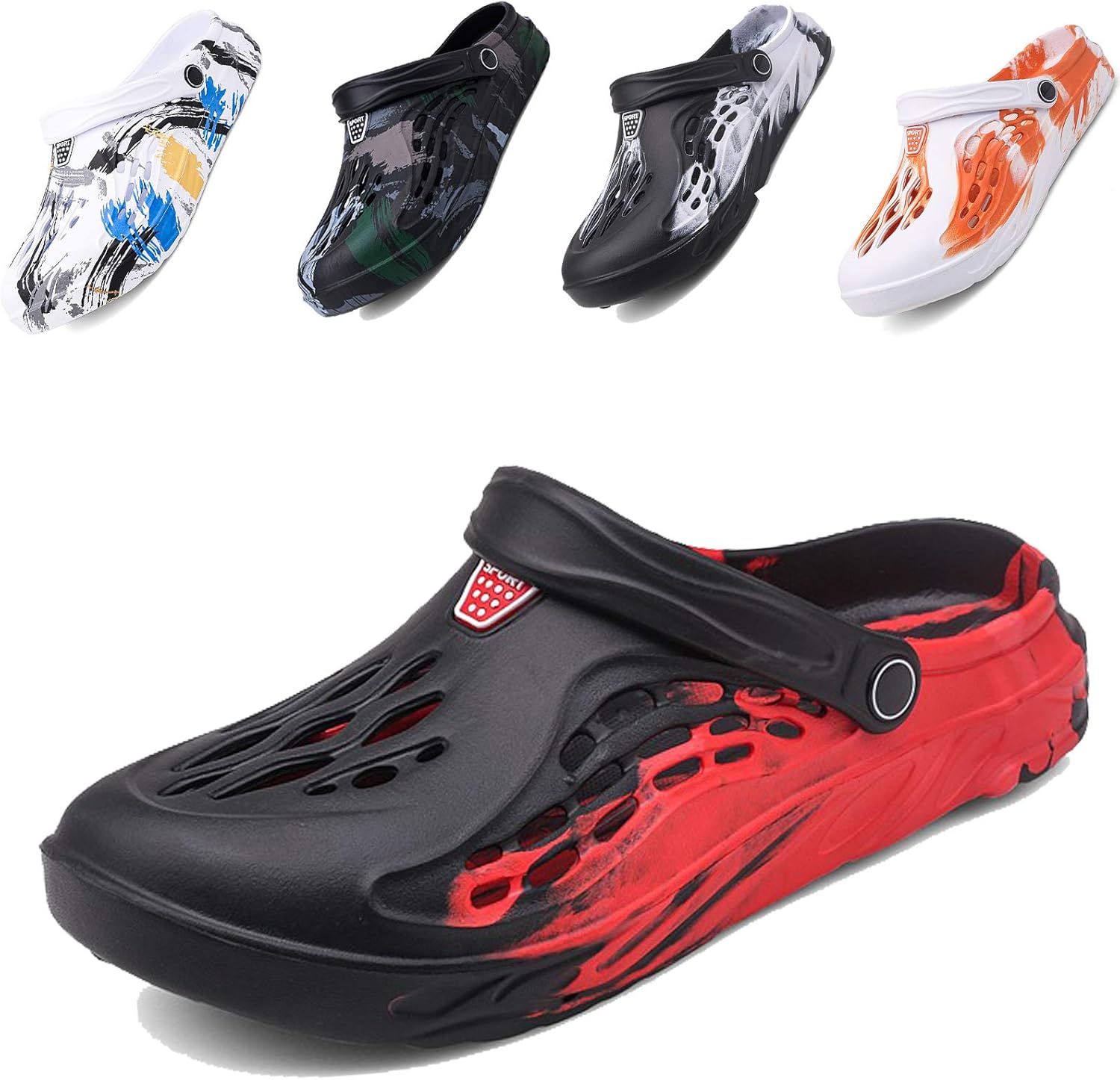 

Классические сабо CYian для мужчин и женщин, легкие, слипоны, с пушистой подкладкой, пляжные сандалии, садовые сабо, красный