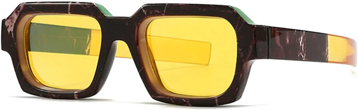 

Солнцезащитные очки Helena Fashion Square для женщин и мужчин, роскошные винтажные солнцезащитные очки в стиле панк, популярные двухцветные очки для вождения, C5