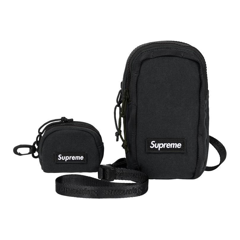 

Supreme Кожаная сумка через плечо для фотоаппарата с кошельком унисекс черная, Black