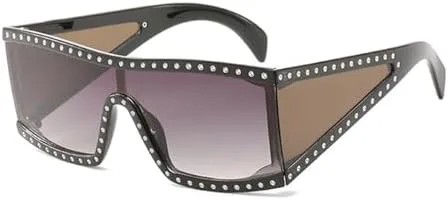 

Солнцезащитные очки с бриллиантами для женщин, большие, с кристальной защитой, винтажные, с плоской верхней частью, защита от УФ-излучения UV400 MTZJH, 2