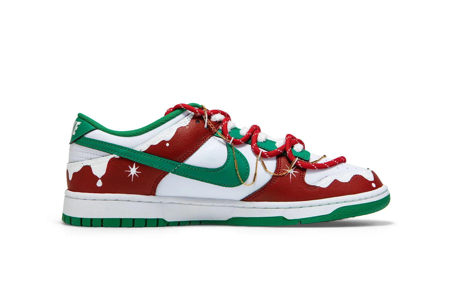 Nike Кроссовки для скейтбординга dunk leather низкие мужские красные зеленые — фото 3
