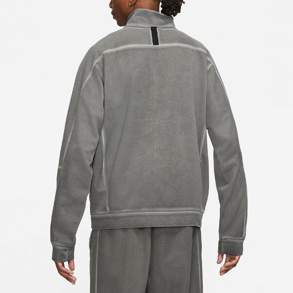 Куртка Nike Sportswear Embroidered Logo Knit Sports Jacket Gray, мультиколор — фото 4