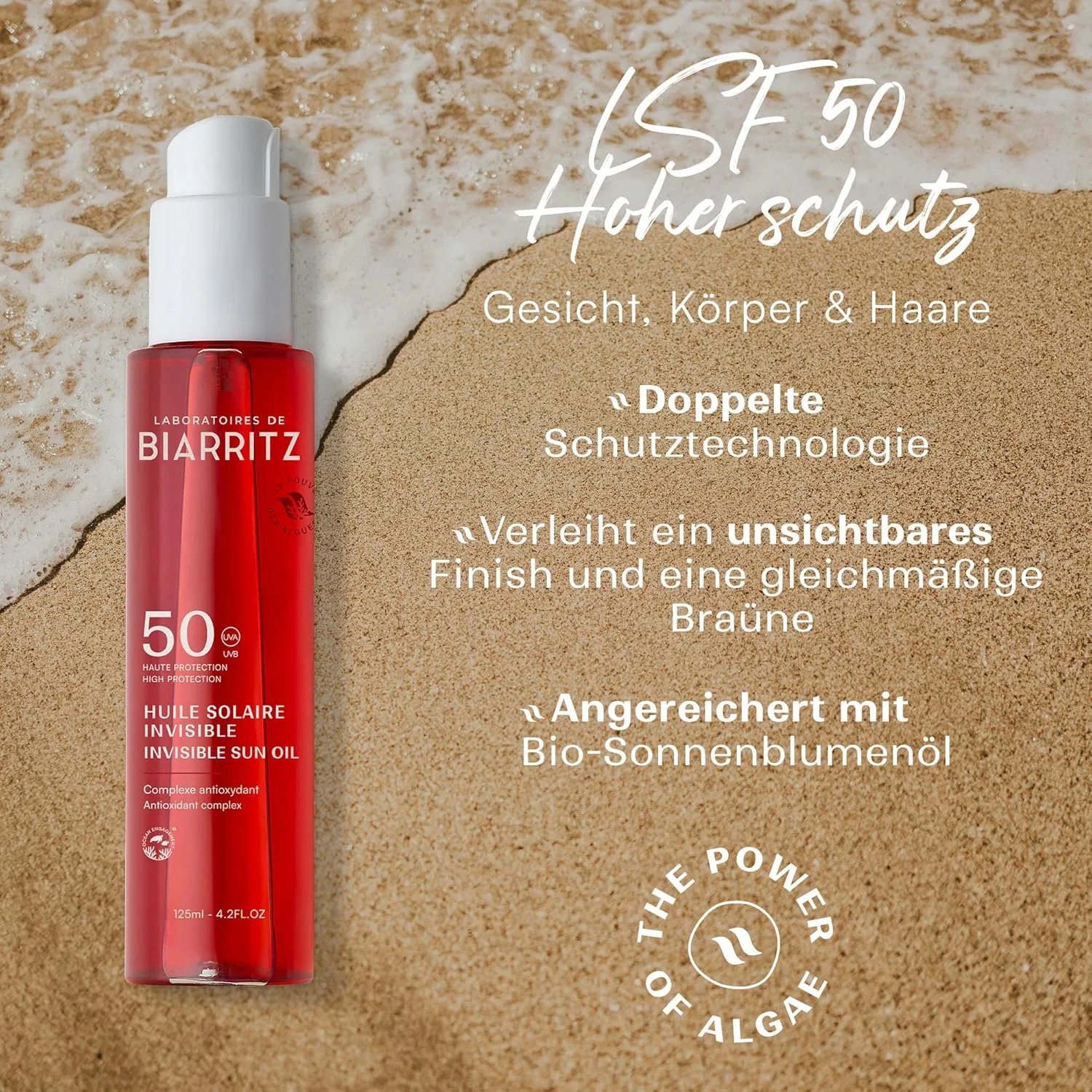Солнцезащитное масло-спрей SPF50 «Satin Sun Oil» от Laboratoires de Biarritz Laboratoires De Biarritz — фото 2