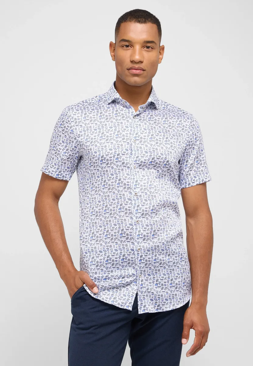 

Рубашка Eterna с короткими рукавами "SLIM FIT", синий