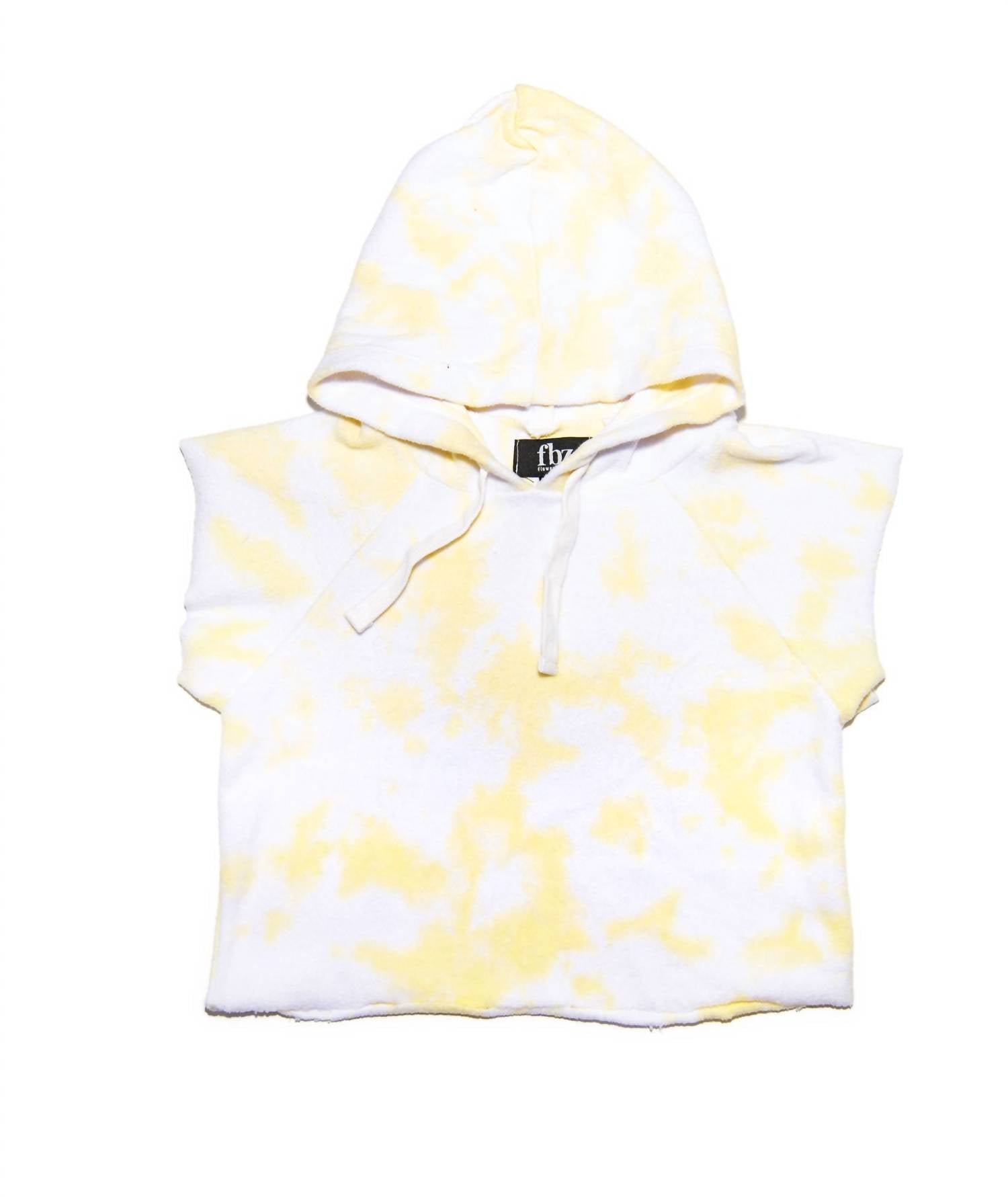 

Детская худи с коротким рукавом в желтом тай-дае Flowers by zoe