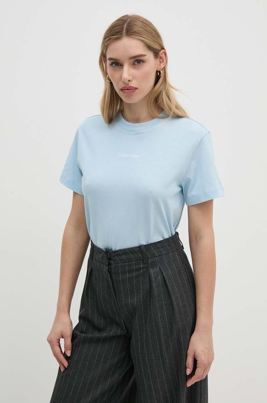 

Хлопковая футболка Calvin Klein, синий