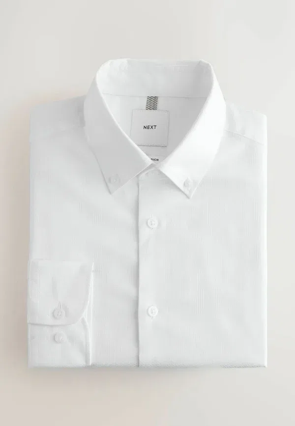 Рубашка Next, white button-down collar, белая — фото 4