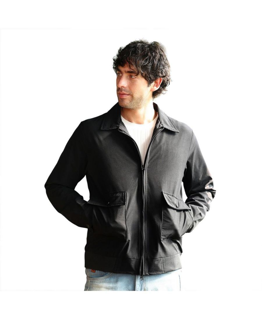 

Мужская куртка Obsidian Black с застежкой-молнией и геометрическим жаккардовым узором Campus Sutra, Black