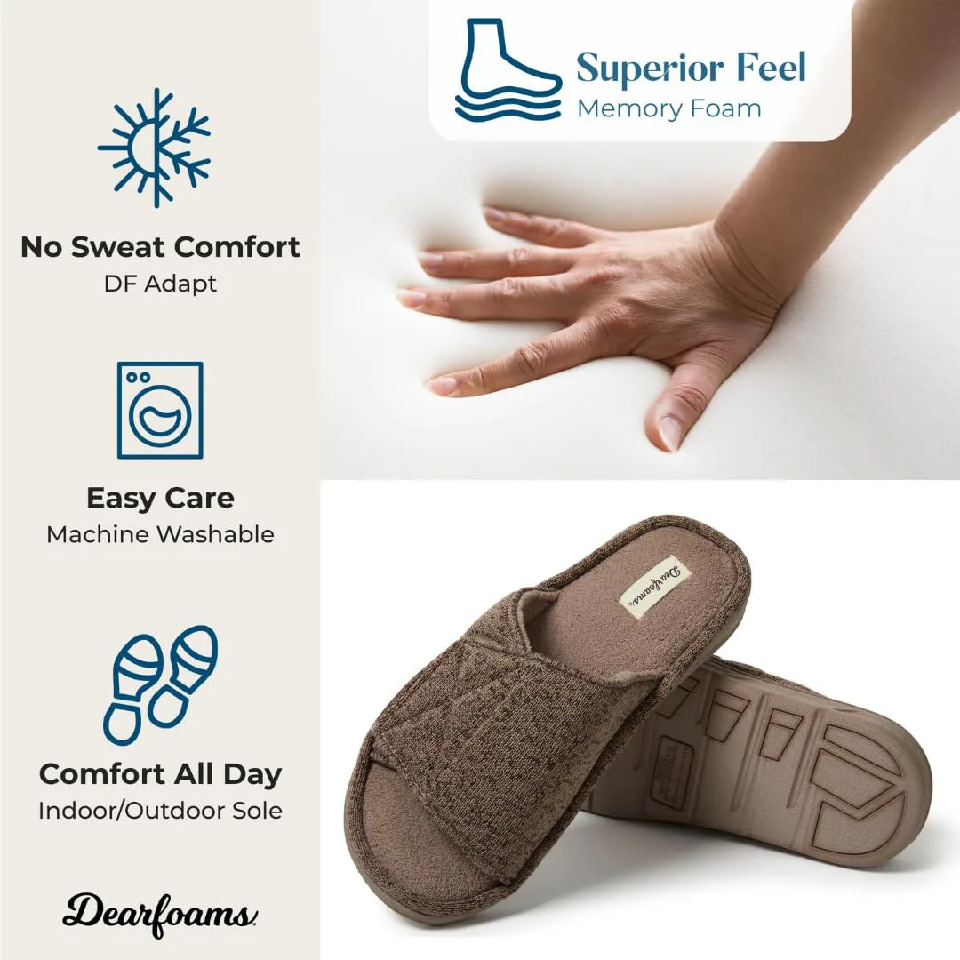 Мужские шлепанцы Dearfoams с регулируемой посадкой для дома и улицы, с эффектом памяти, можно стирать в машине, летние — фото 4