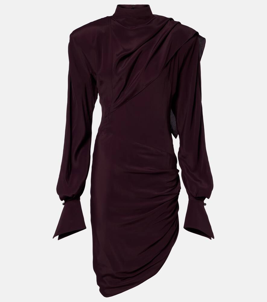 

Асимметрильное мини-платье с драпировкой Mugler, Dark Plum