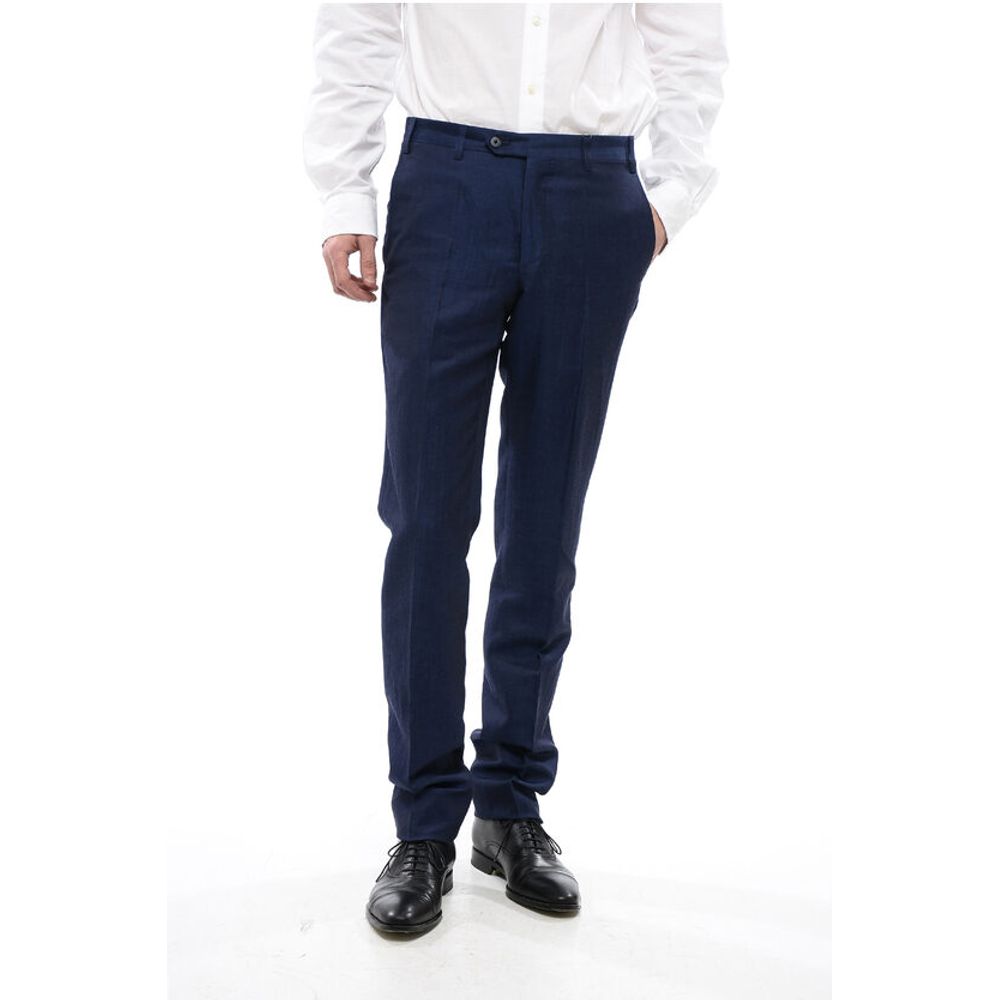 

Брюки LEADER из смеси льна, шерсти и шелка Corneliani, Blue