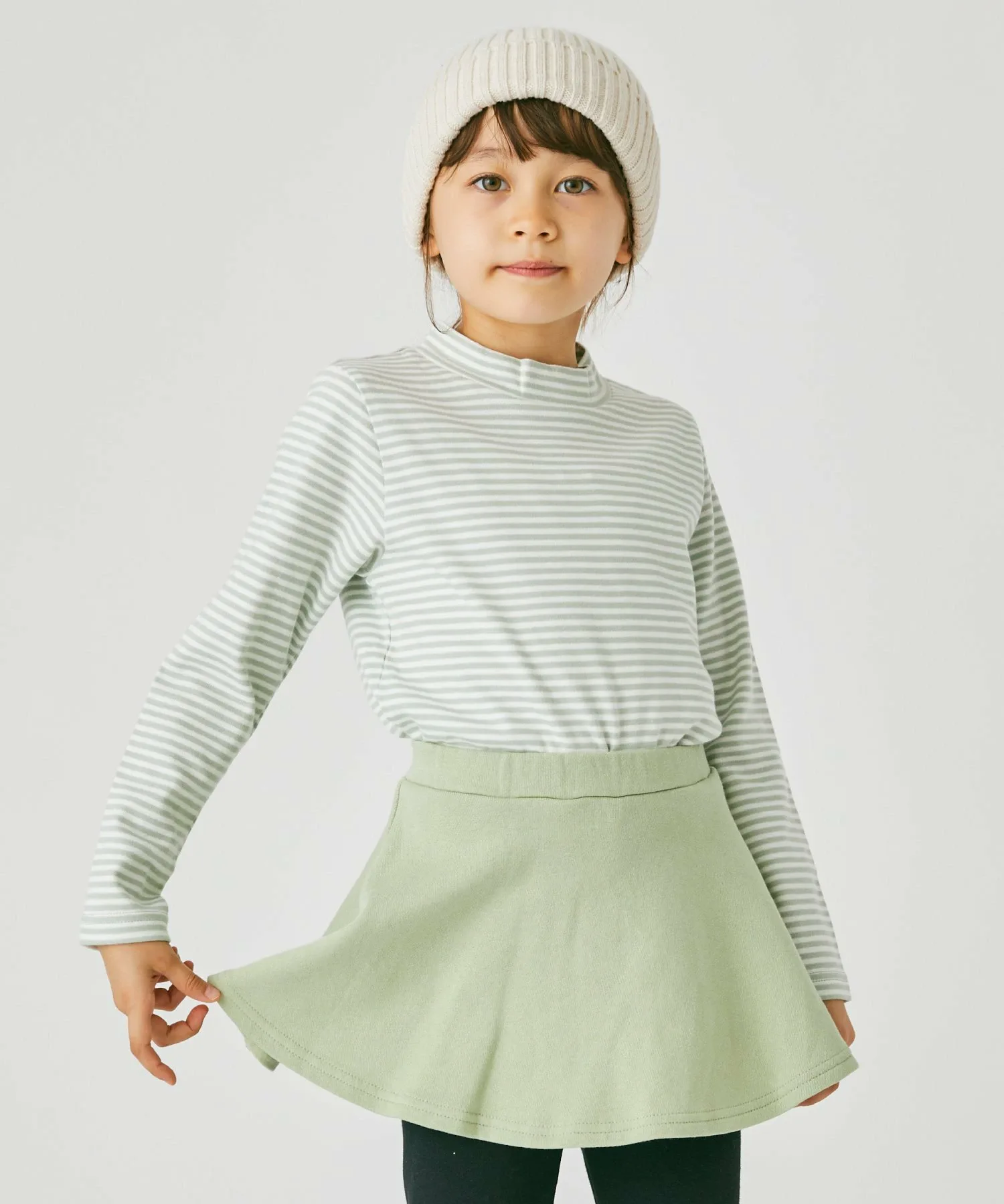 Простая футболка с высоким воротником Ever Closet, Mint Border