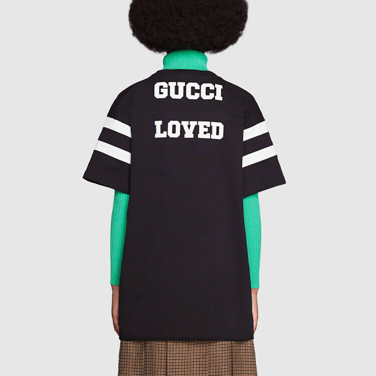 Футболка женская Gucci 1921, Премиальный хлопок, Черный / Белый — фото 4