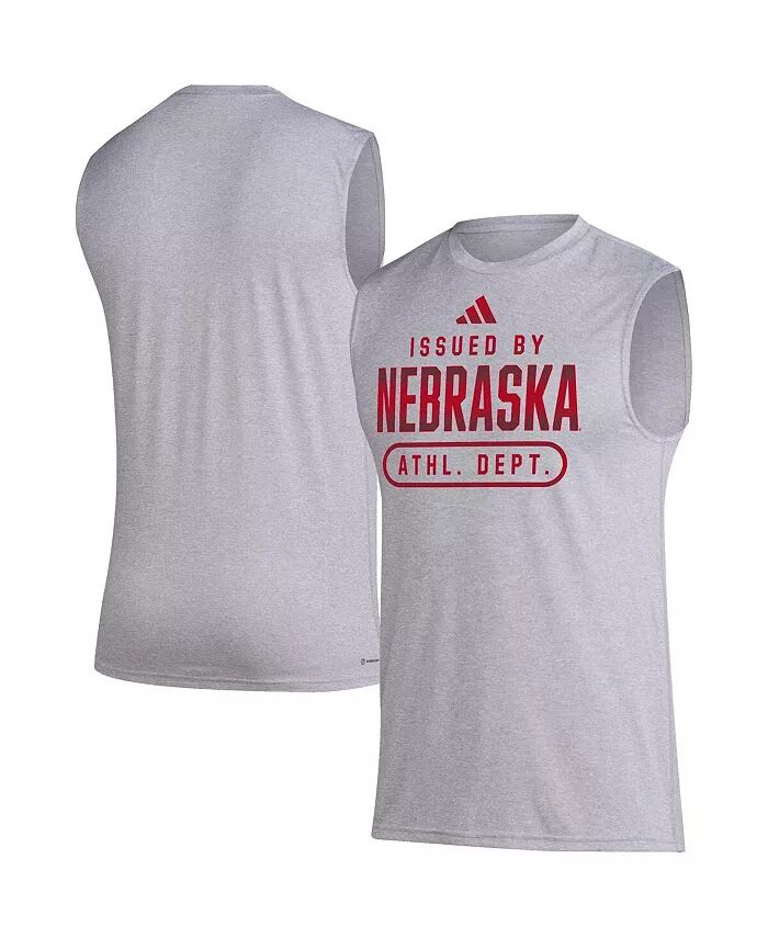 

Мужская майка-топ AEROREADY Pregame Nebraska Huskers Sideline, серо-лилового цвета adidas