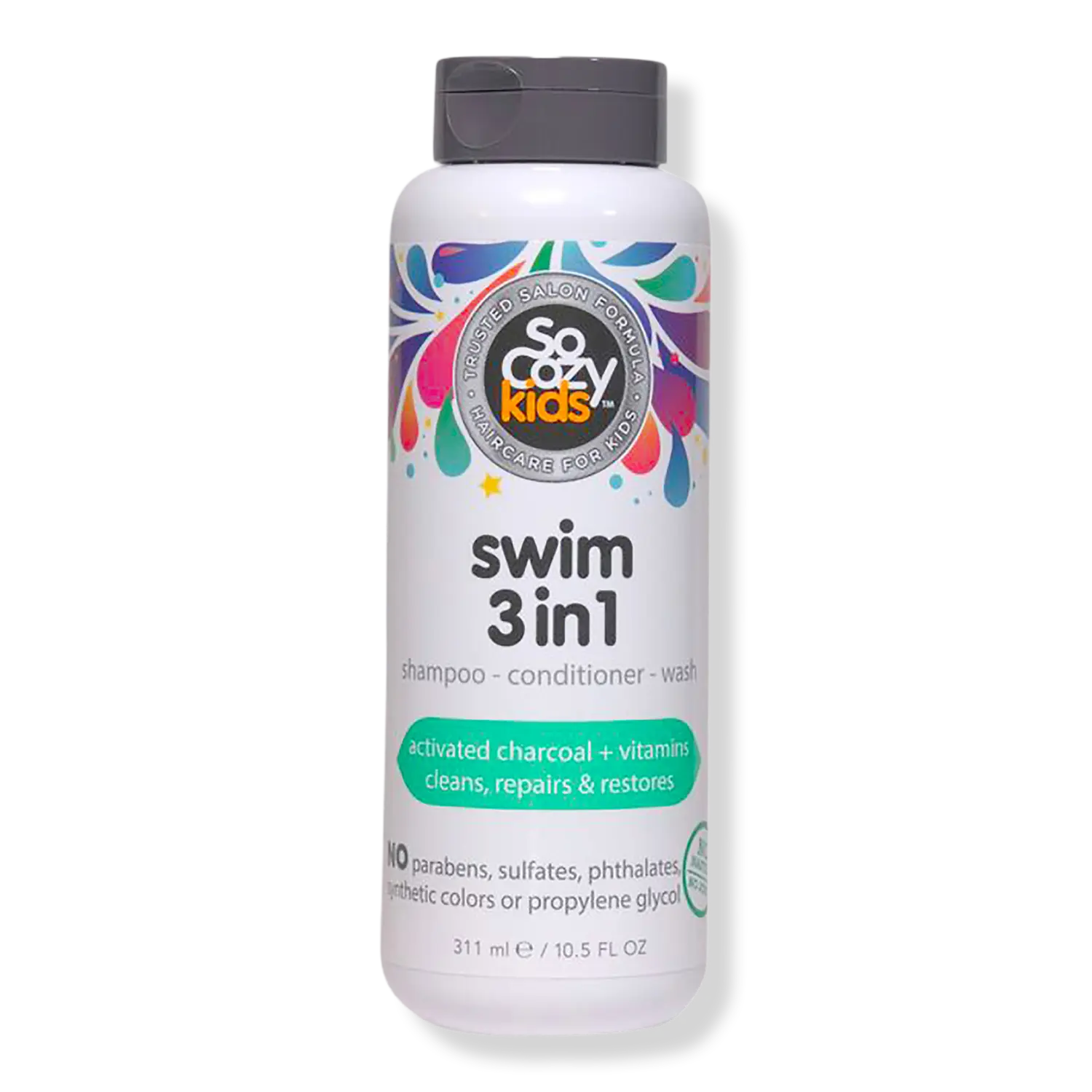 

Шампунь-кондиционер 3-в-1 для плавания, гель для душа с активированным углем для детей SoCozy