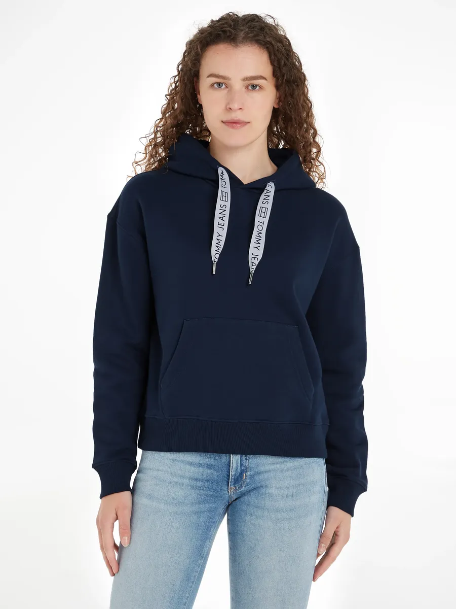 

Толстовка с капюшоном Tommy Jeans Curve "TJW BXY LOGO DRAWCORD HOODIE EXT", большие размеры, цвет морской волны