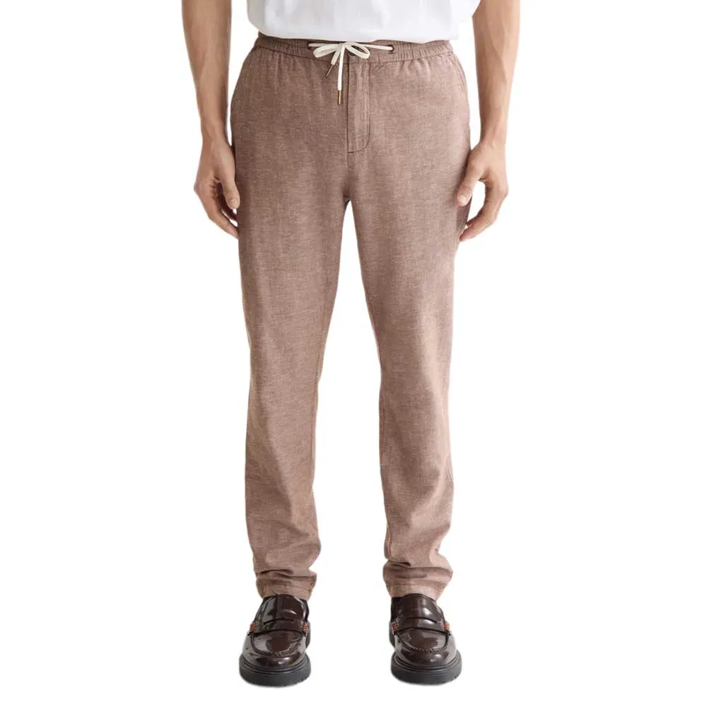 

Брюки Scotch & Soda Warren Straight Fit Linen Jogger, коричневый
