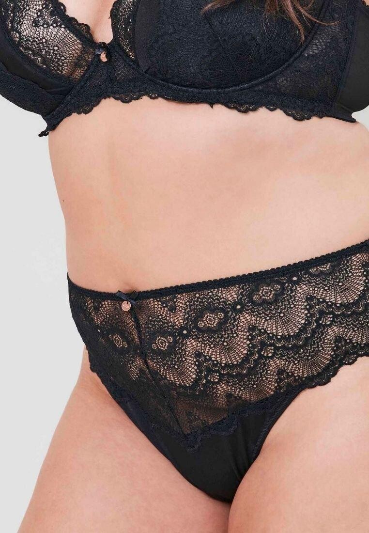 

Стринги из кружева с высокой талией Oola Lingerie, черный