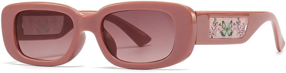 

Солнцезащитные очки в маленькой квадратной оправе для женщин и мужчин, модные, роскошные, винтажные, с эффектом бабочки, с защитой от УФ-излучения UV400 MUTYNE, Pink