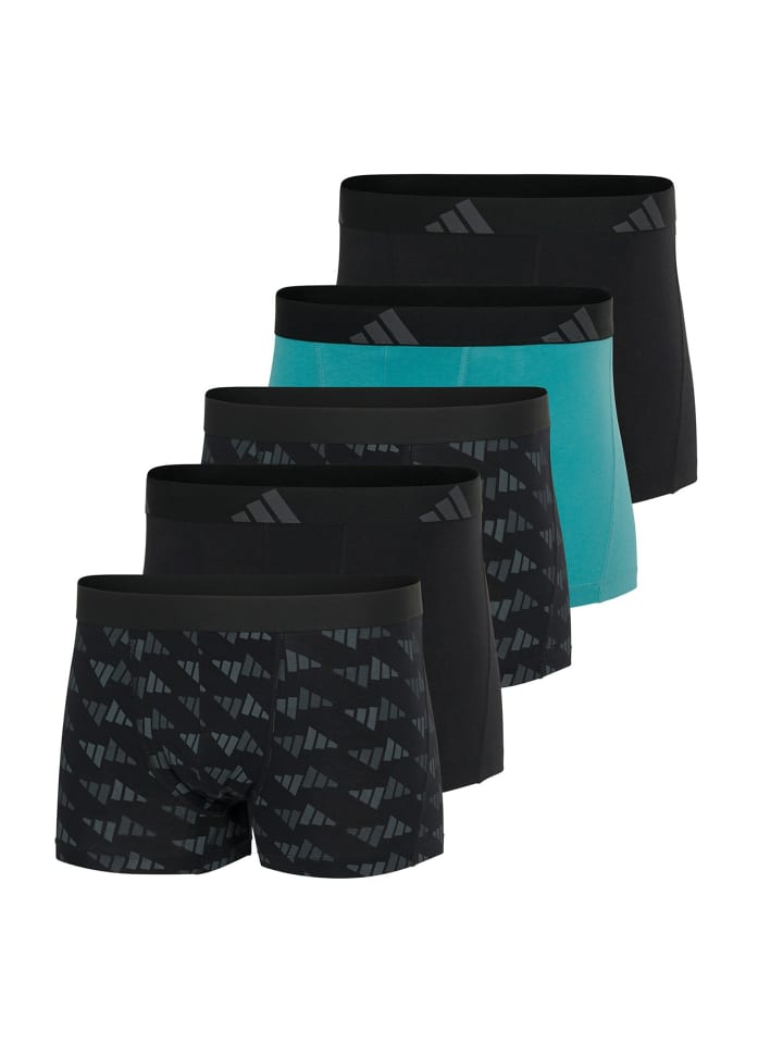 

Adidas Боксерские шорты, комплект из 5 штук, черно-зеленые