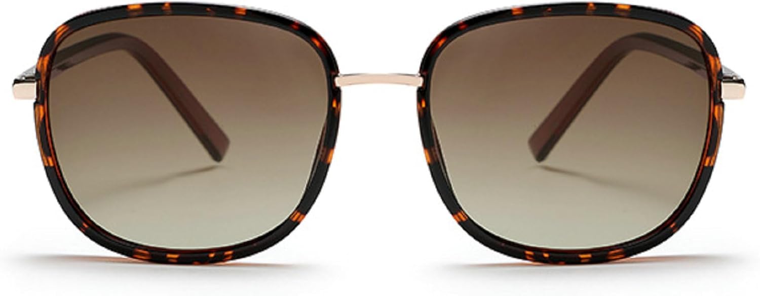 

Ретро-солнцезащитные очки квадратной формы для женщин, модные винтажные очки 2025 года, стильные солнцезащитные очки с градиентным переходом, защита от УФ-излучения UV400 mincl, Leopard Brown