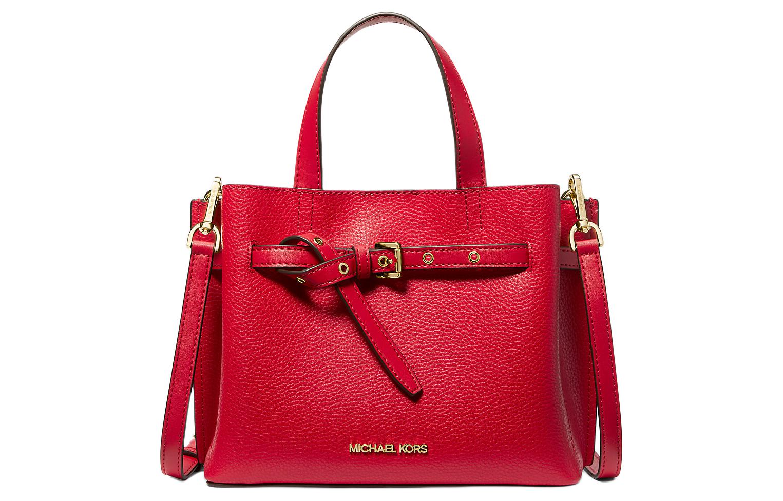 

MICHAEL KORS Сумка через плечо из зернистой кожи личи женская ярко-красная