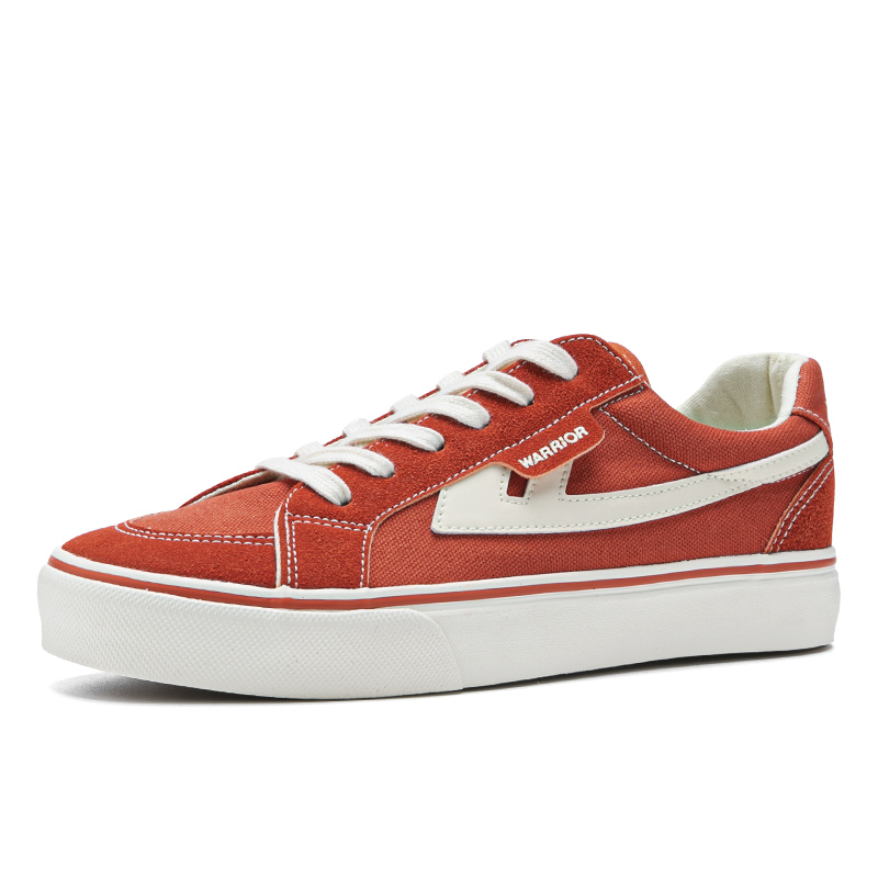 Стойкие к скольжению, устойчивые к истиранию, легкие кроссовки Low top Canvas Unisex Rusty Red Beige WARRIOR, Rusty красный бежевый — фото 4