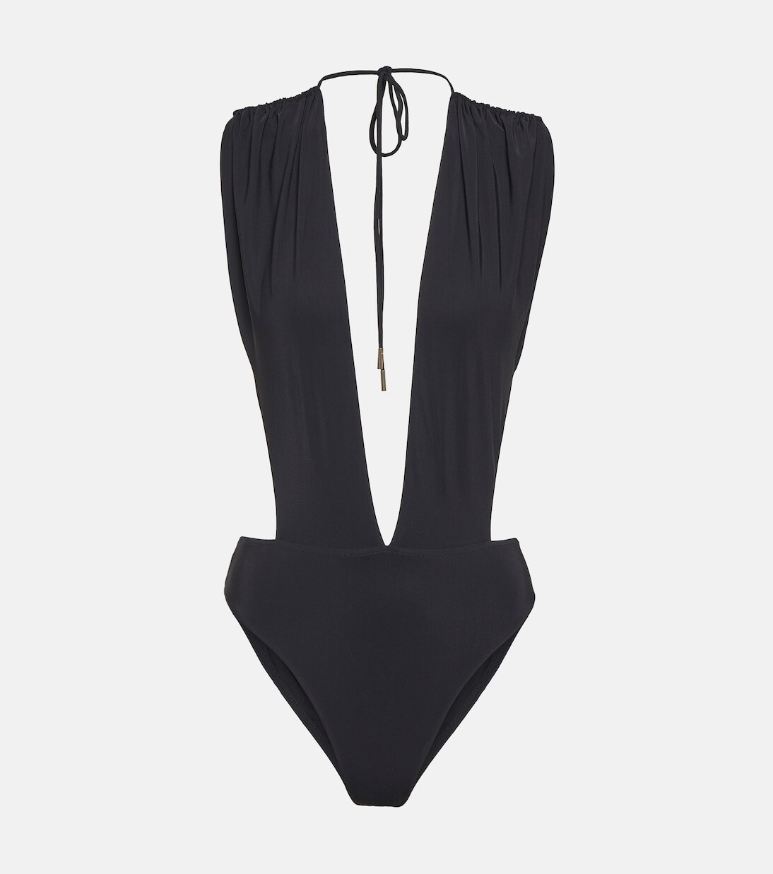 

Купальник с воротником халтер Saint Laurent, черный