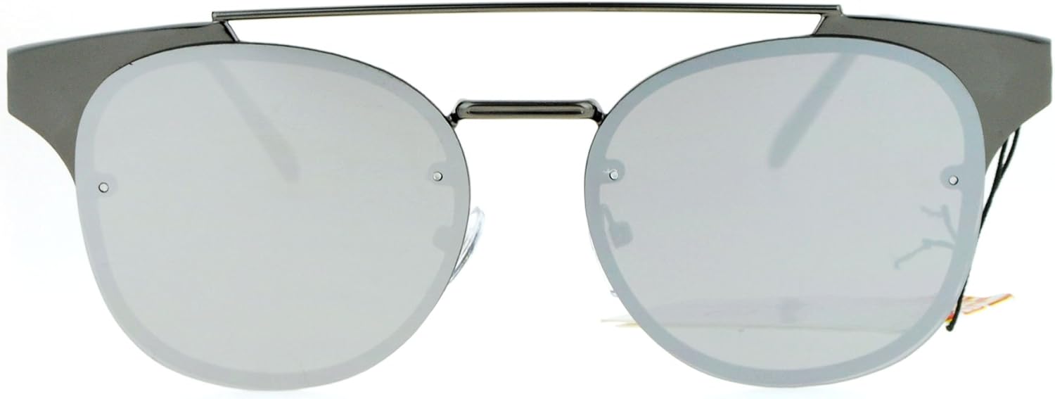 

Женские солнцезащитные очки с металлической плоской оправой и линзами, защищающими от УФ-излучения UV400, цвет «оружейная сталь», серебристое зеркальное покрытие PASTL, Gunmetal (Silver Mirror)