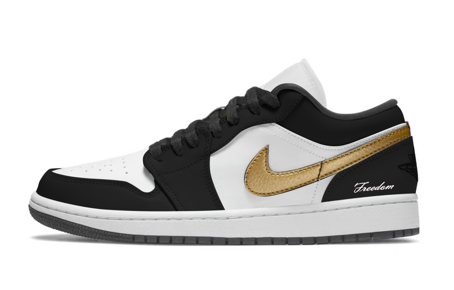

Air 1 Black Gold Toe устойчивые к истиранию низкие баскетбольные кроссовки мужские Gold Jordan, черный золотой