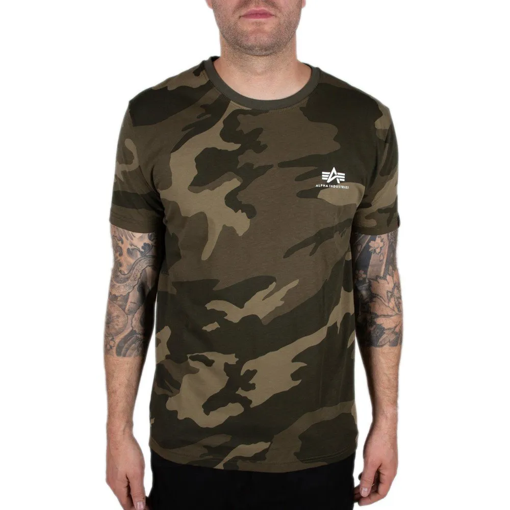 

Футболка с коротким рукавом Alpha Industries Basic Small Logo Camo, зеленый