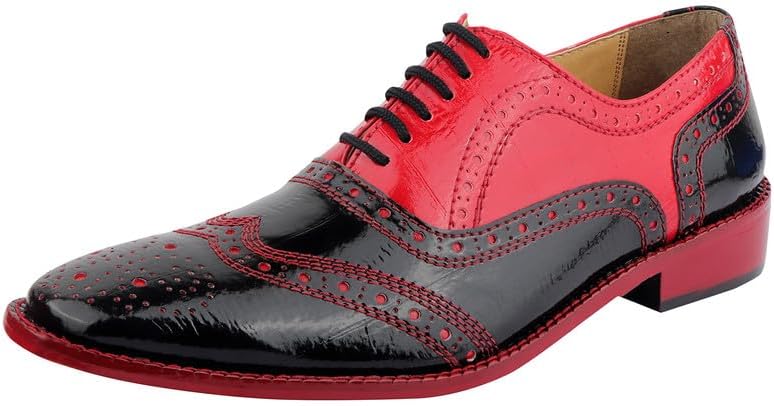 

Мужские оксфорды LIBERTYZENO с животным принтом из натуральной кожи на шнуровке для Рождества, черный/красный