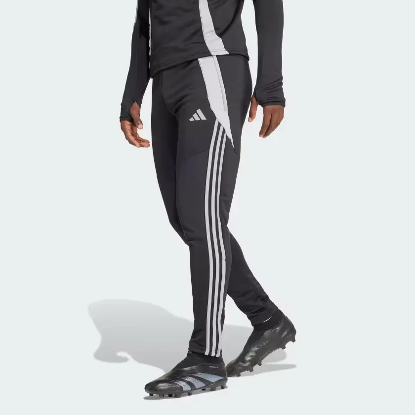Мужские трикотажные спортивные штаны Tiro 24 черного/светло-агатового цвета Adidas, черный — фото 4
