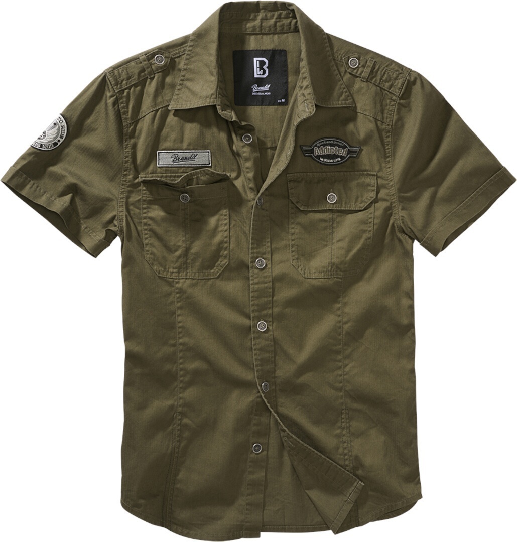 

Рубашка Brandit Luis Vintage Short Sleeve Shirt, оливковый