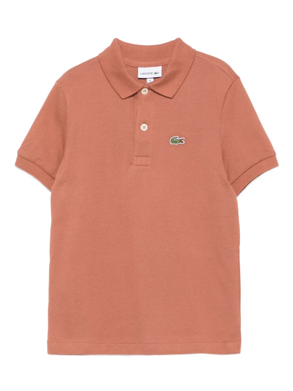 

Рубашка-поло с нашивкой-логотипом Lacoste Kids, коричневый