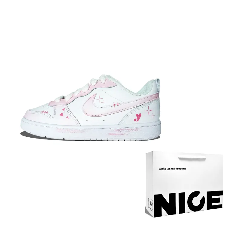 Детские скейтборд-кроссовки Nike Court Borough Kids White/Pink