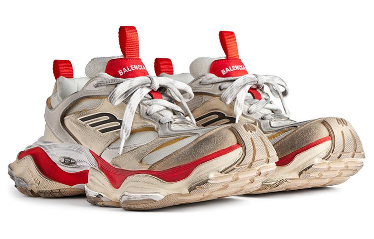 Balenciaga Грузовые кроссовки 'Потертые - Бежево-красные' - Бело-красные, цвет White Red — фото 3