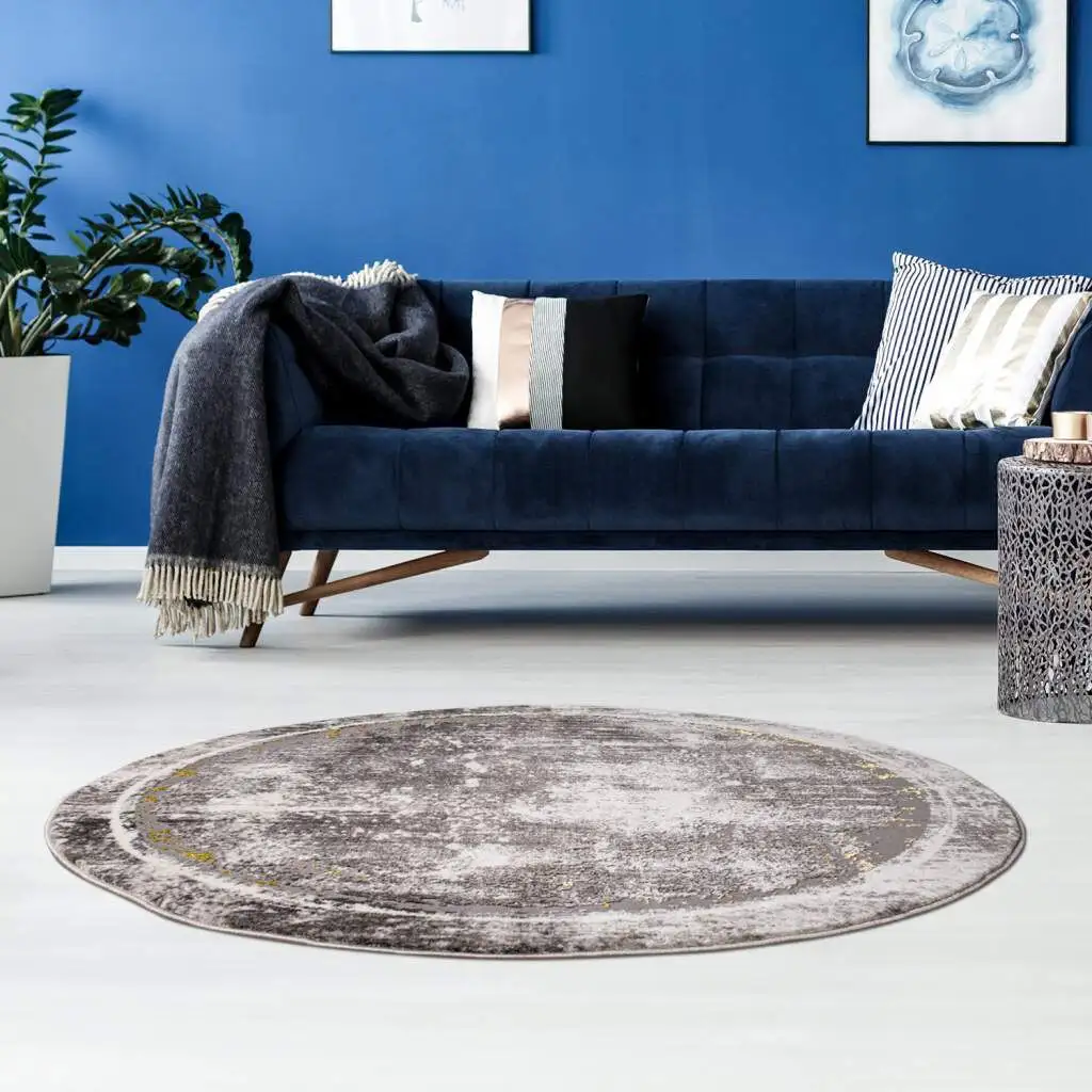 

Ковер Carpet City "Noa 9330", круглый, короткий ворс, современный, мягкий, простой в уходе Ø 160 см, серый