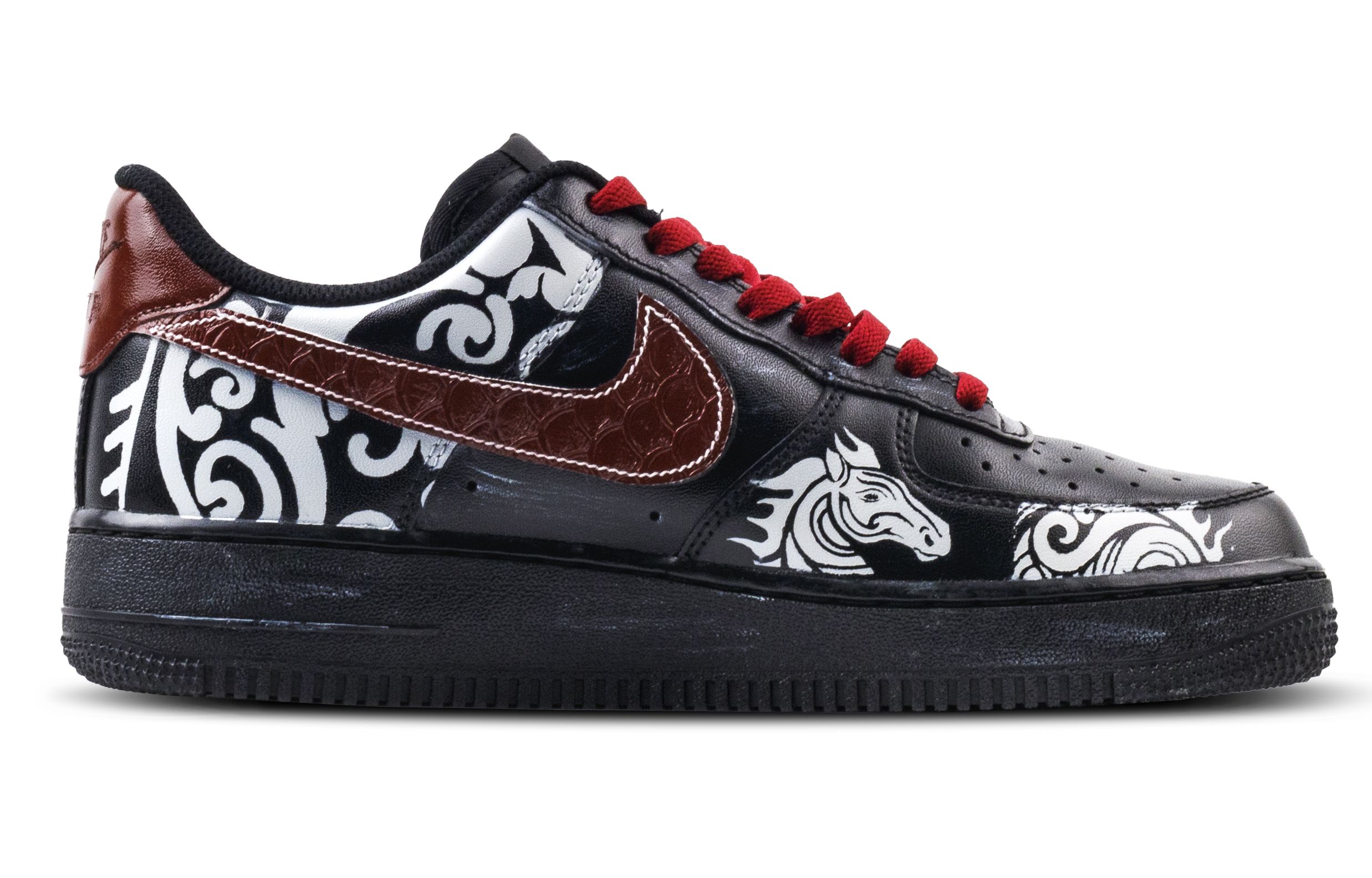 Nike Air Force 1 Immediate Success Balance Abrasion Resistant низкие кроссовки для скейтбординга Unisex Black Red — фото 4
