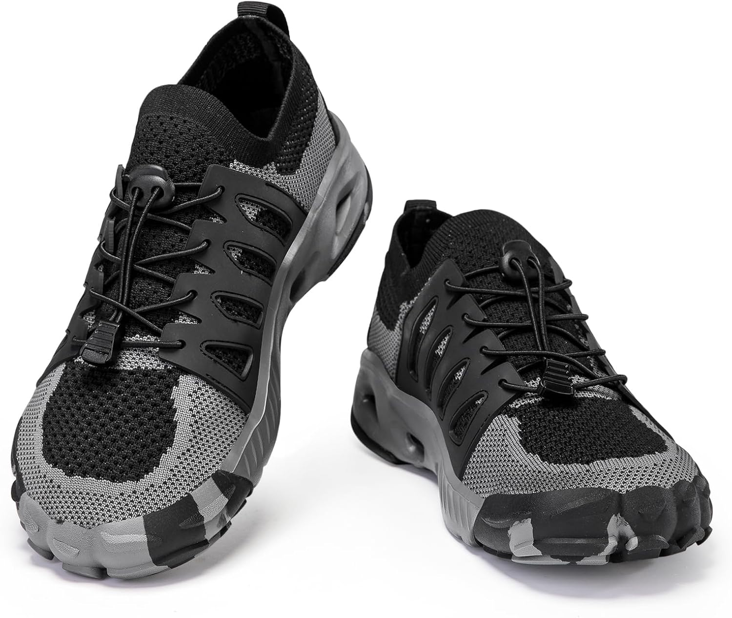 

Кроссовки для пеших прогулок с широкой колодкой, сеткой и быстрой сушкой, для внедорожья и переходов через воду, подходящие для активного отдыха и повседневного использования Wongtuli, черный/серый