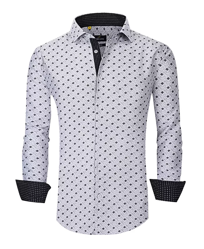 

Мужская классическая рубашка с пуговицами Nautical в облегающем крое Slim Fit Azaro Uomo, серый