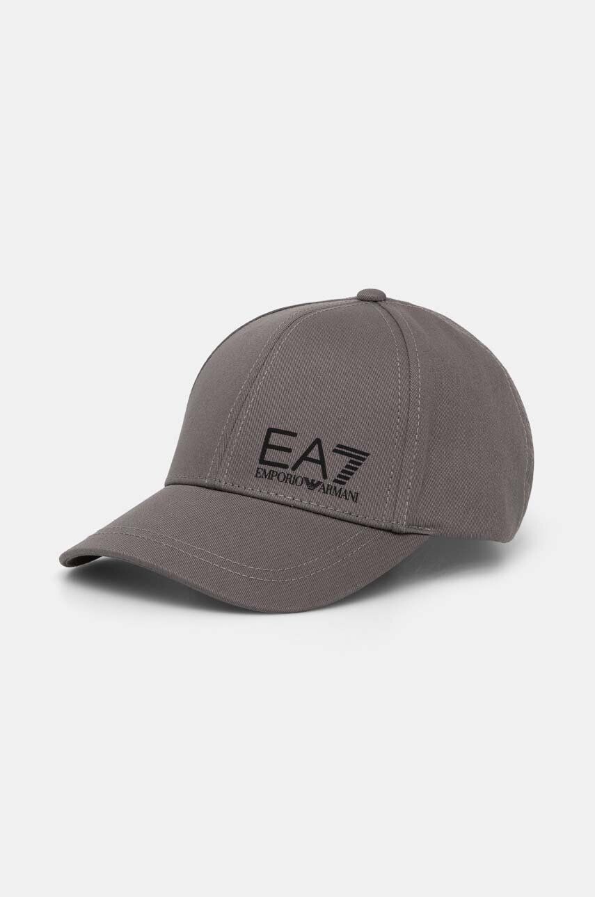 

Хлопковая бейсболка EA7 Emporio Armani, серый