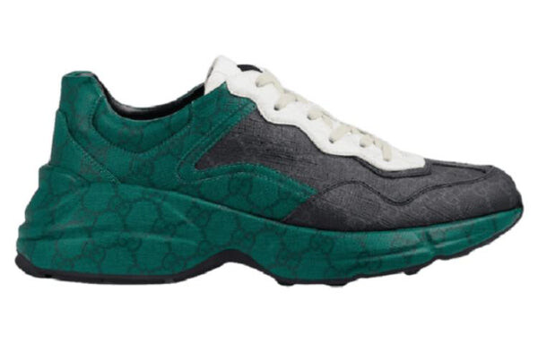 Кроссовки rhyton gg supreme sneakers 'green black white' Gucci, зеленый — фото 2