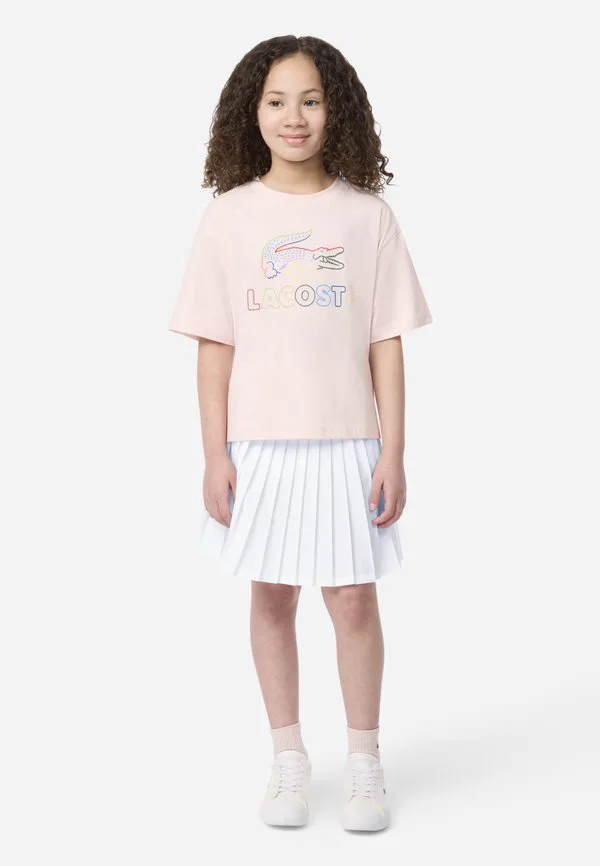 Спортивная плиссированная юбка с логотипом Lacoste, Blanc — фото 2