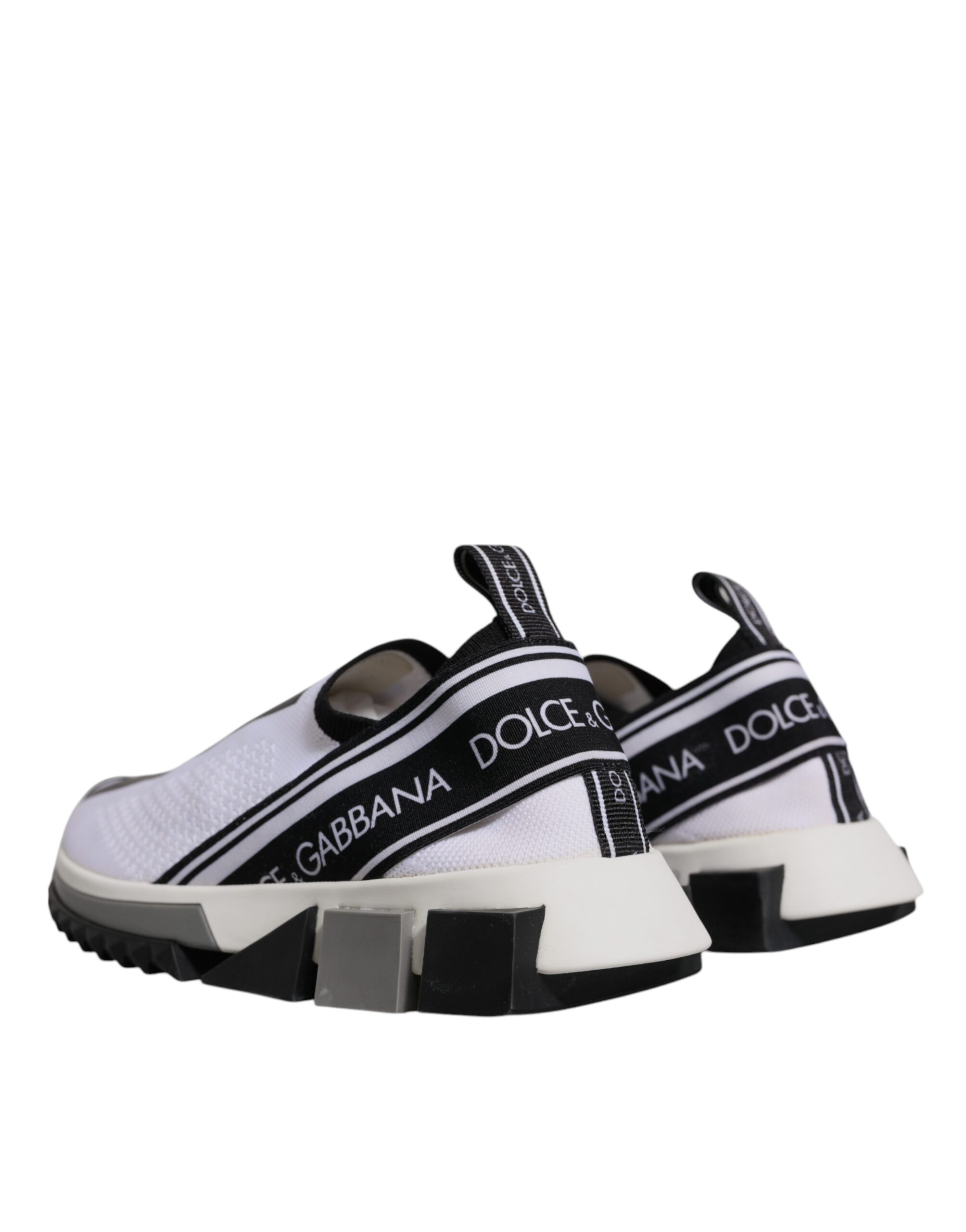 Белые черные кроссовки Sorrento Slip On Dolce & Gabbana, черный/белый — фото 4