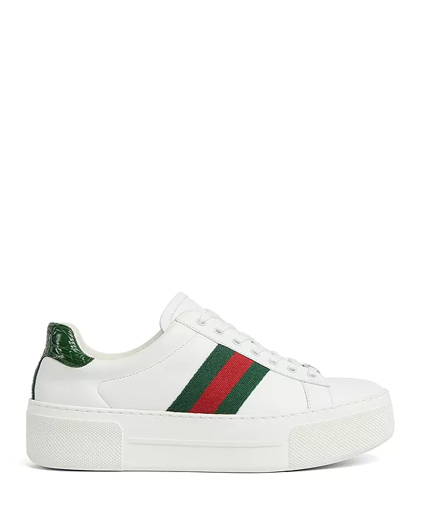 Женские ультралегкие низкие кроссовки Plume Gucci, белый — фото 3