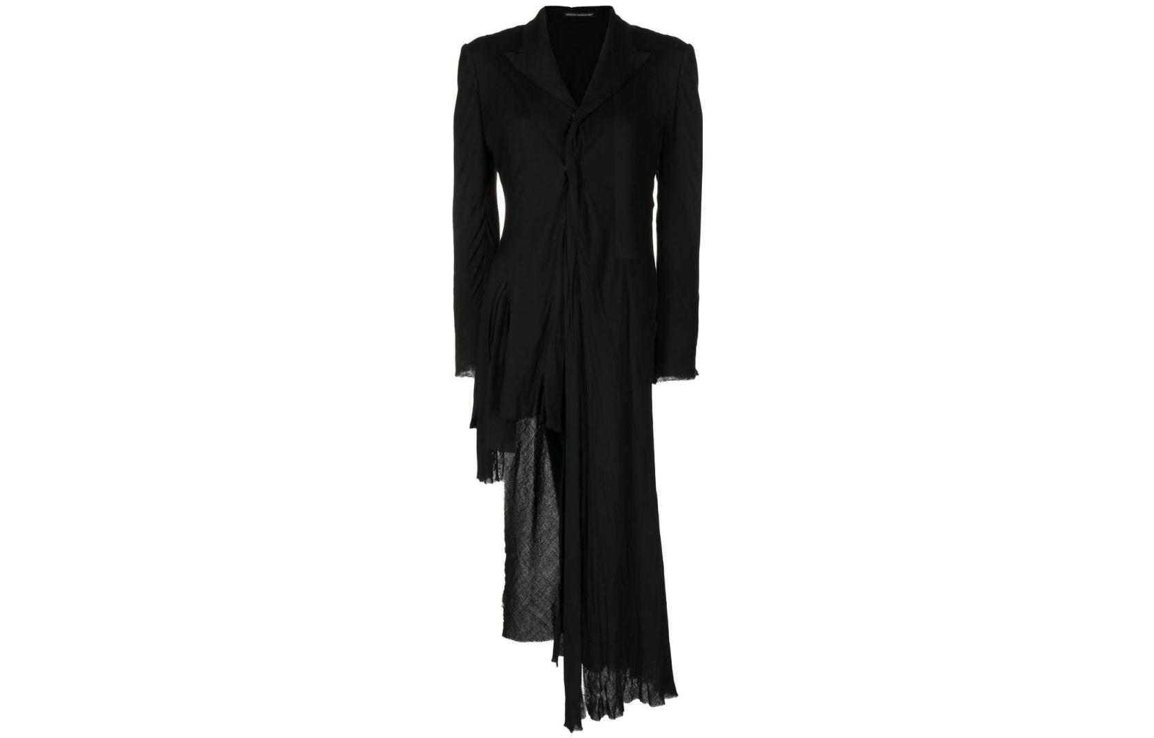 

Yohji Yamamoto Асимметричный драпированный однобортный пиджак, Black