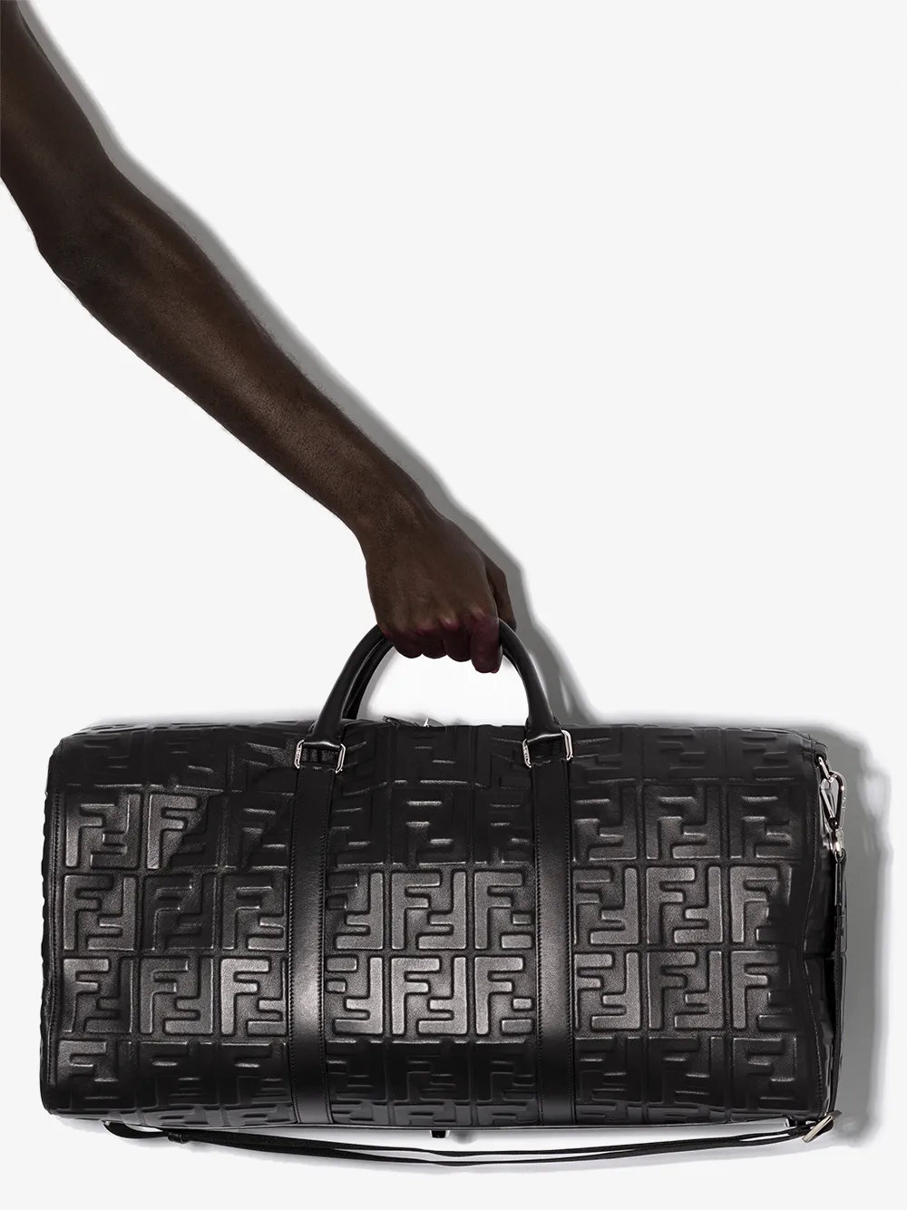 Дорожная сумка с тисненым логотипом FENDI, черный — фото 4