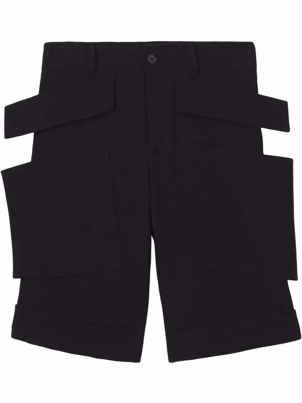 

Шерстяные шорты со вставками BURBERRY, черный